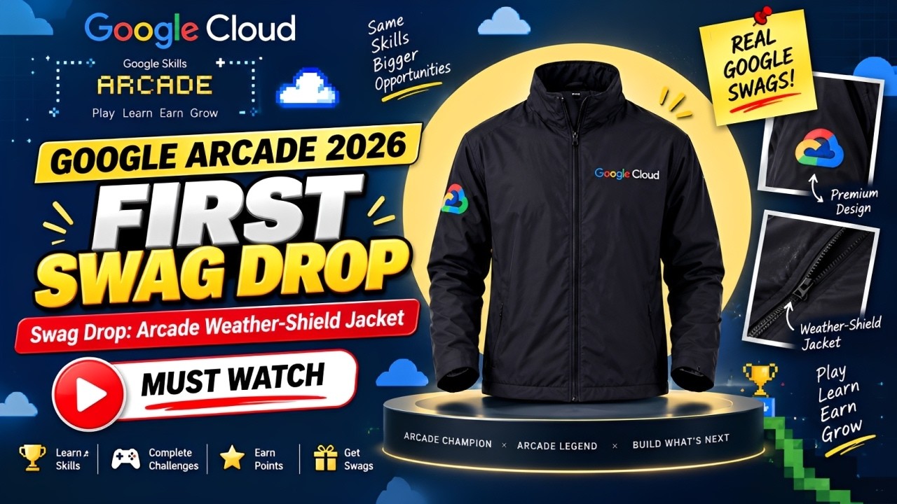 Google Arcade 2026 First Swag Drop || Swag Drop: The Arcade Weather-Shield Jacket || Must Watch