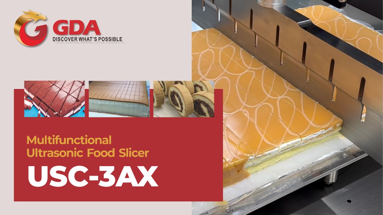 Ultrasonic Food Slicer | Square cut, Loaf slicing, Angle cut | 2 ultrasonic knives | GDA Automation