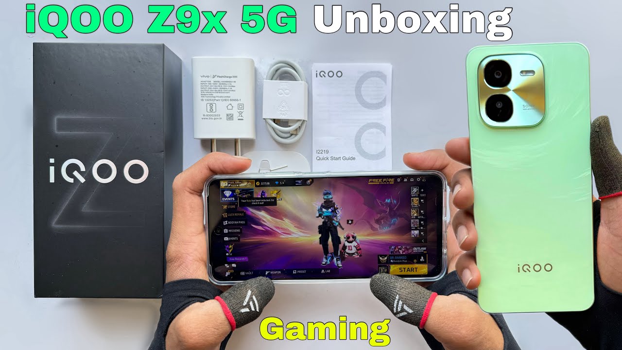Iqoo z9x 5G unboxing and gaming test , 50 MP ai camera , Snapdragon 6 Gen 1 CPU