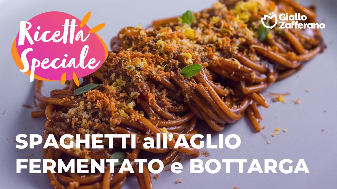 SPAGHETTI all'AGLIO FERMENTATO e BOTTARGA...gusto sorprendente e successo assicurato🥰🍝🧄