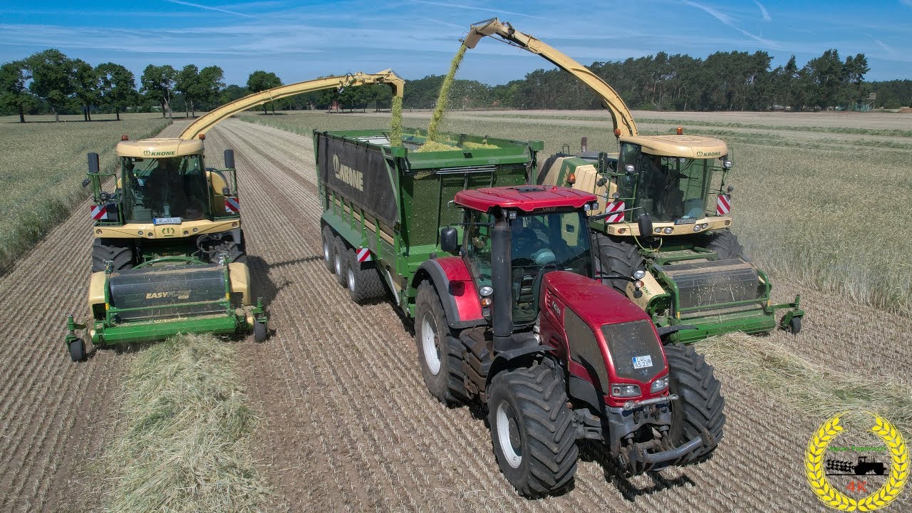 GPS Roggen Häckseln 2022 | 2 x Häcksler | Krone BIG X 1100, BIG X 630, BIG M 450 | Große Krone PARTY