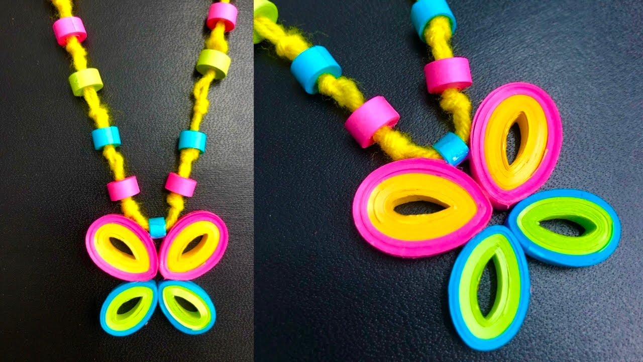 Quilling necklace | quilling butterfly pendant | quilling jewellery | diy paper jewellery | salmarts