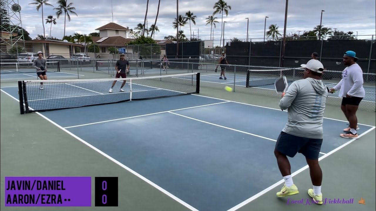 Big Uce making his debut 🤣 | Men’s Doubles Pickleball, Aaron/Ezra vs Javin/Daniel | O’ahu, HI