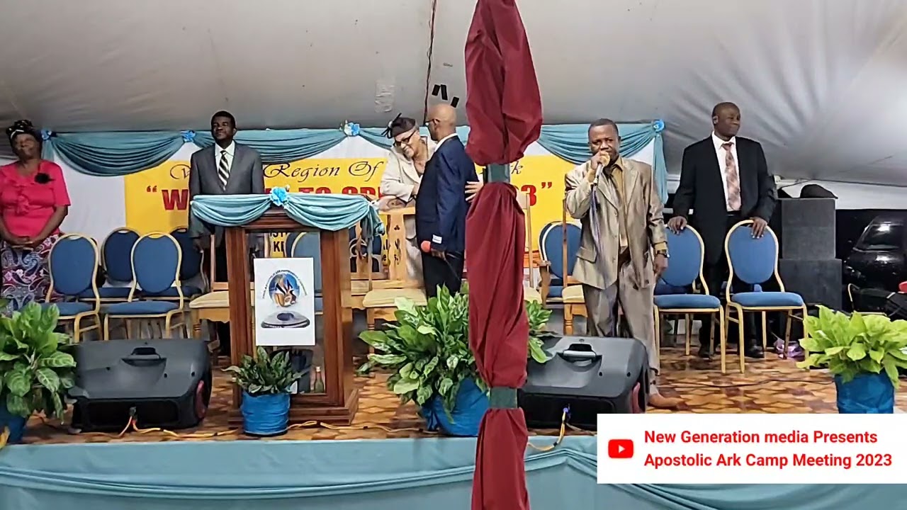 Pastor Winston Baker preaching in Luana , St Elizabeth Jamaica. Apostolic Ark  Camp meeting 2023