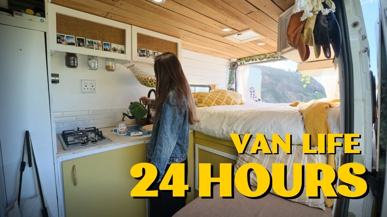 24 Hours of Van Life / Couple living in van FULL TIME