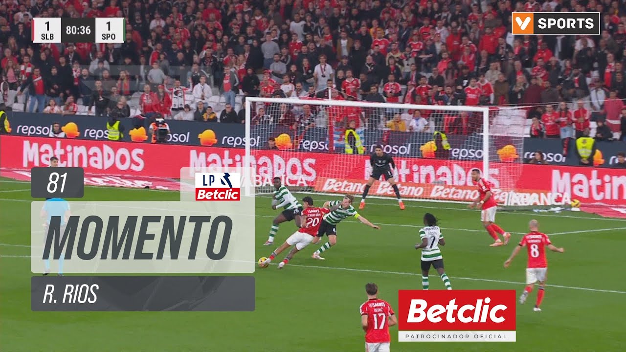 Richard Rios com um remate perigoso | Benfica - Sporting (Liga 25/26 #13)
