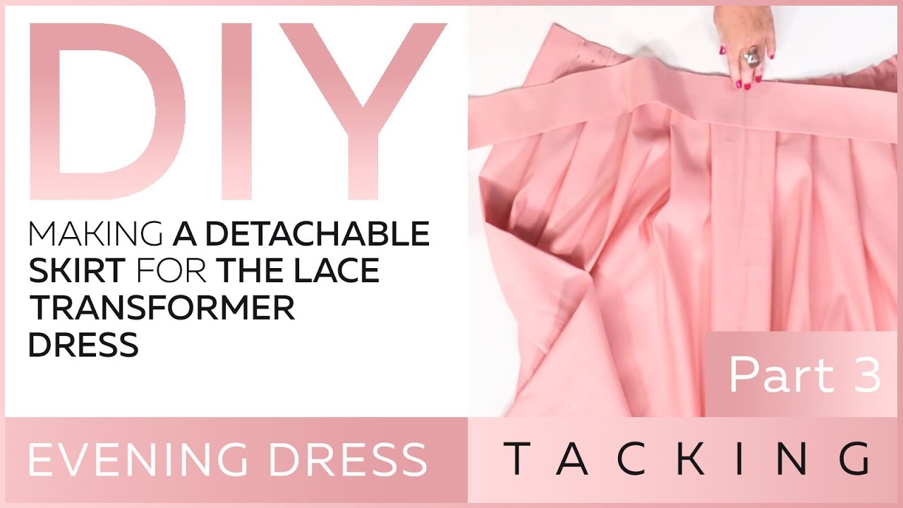 DIY: How to sew an evening dress. Making a detachable skirt for the lace transformer dress. Tacking.
