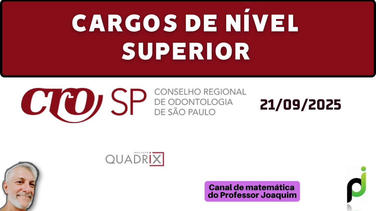 CRO SP (CONSELHO REGIONAL DE ODONTOLOGIA DE S&Atilde;O PAULO) 2025 - CARGOS DE N&Iacute;VEL SUPERIOR
