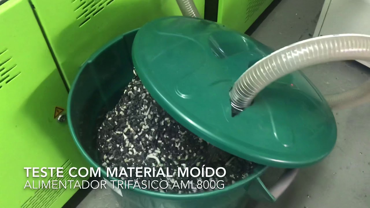 Alimentador trifásico de chão para plástico moído