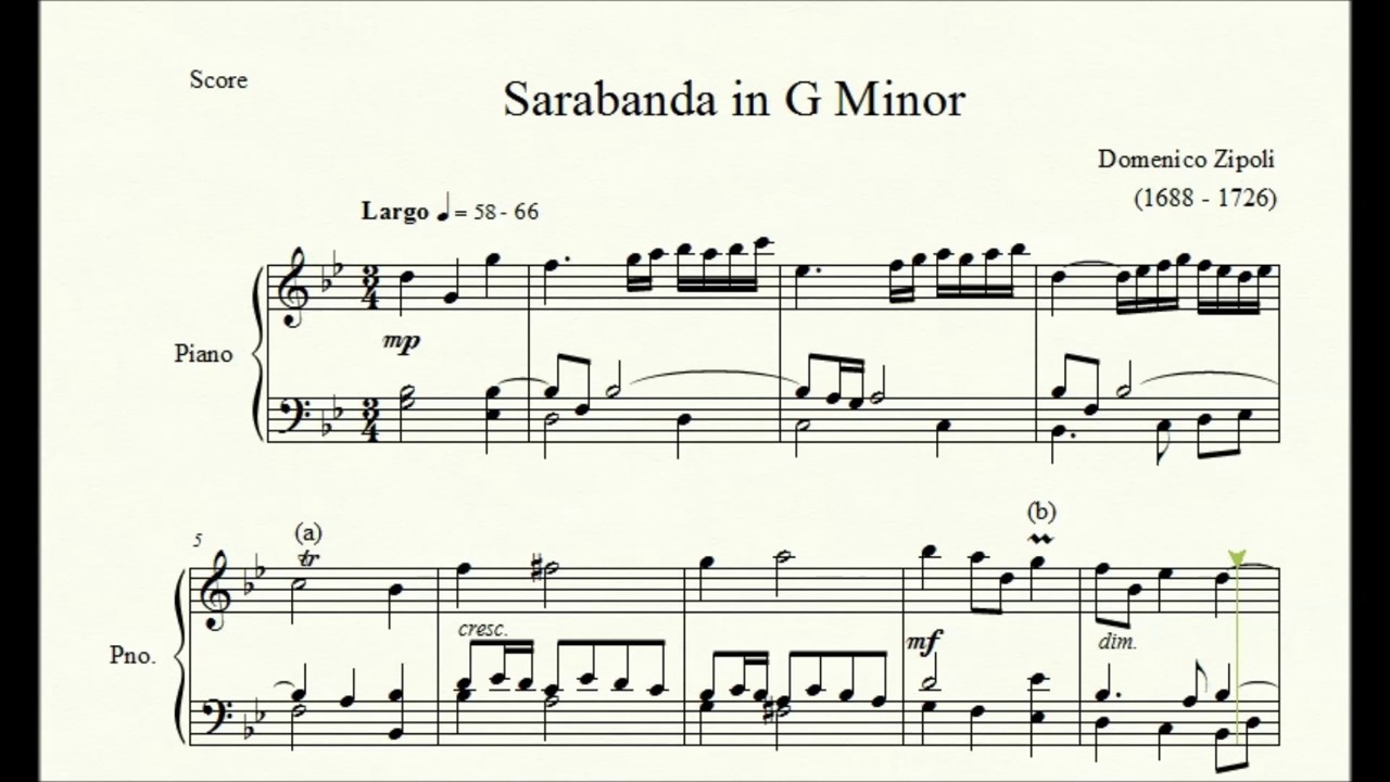 Sarabanda in G Minor - Domenico Zipoli - Piano Repertoire 6