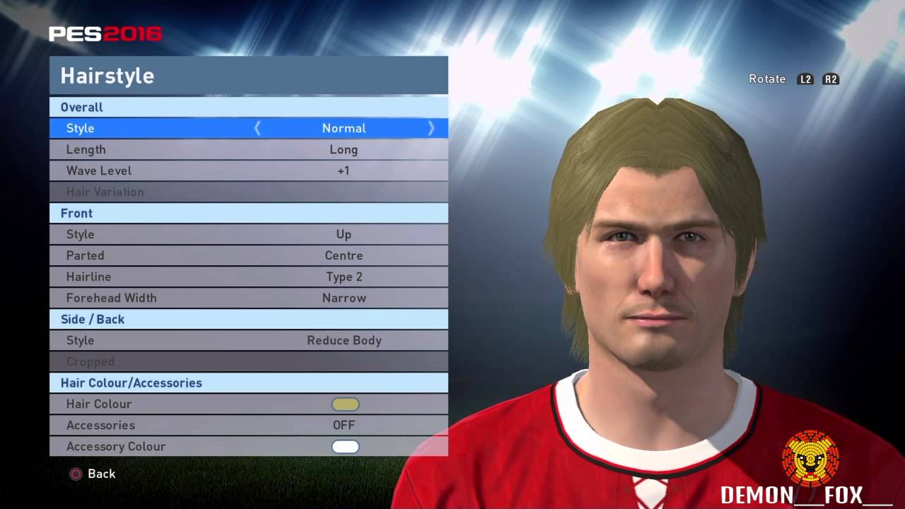 PES 2016 David Beckham (face 2.0 + 6 hairstyles)