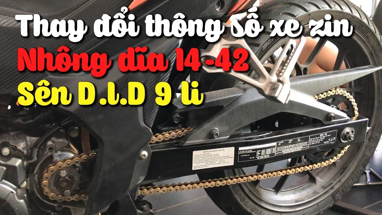 Bất ngờ khi sắp lại NSD mới cho Winner 150 - Nhông dĩa 14-42 và sên D.I.D vàng 9 li