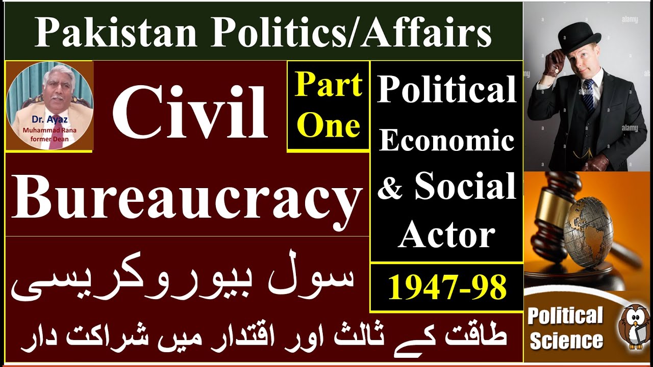 CIVIL BUREAUCRACY as Political Actor1947-98 Part I, URDU/HINDI, CSS, PMS, ICS, Law, Pol SC. BPA