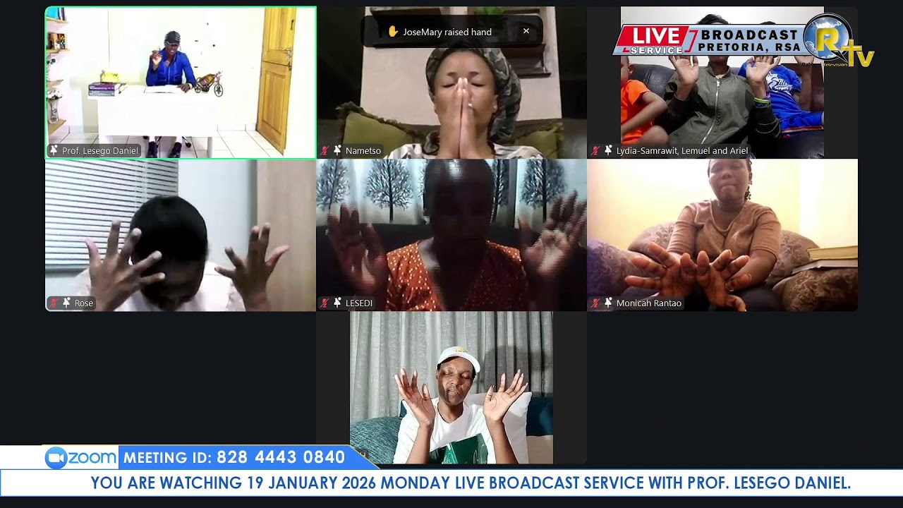19 JANUARY 2026 MONDAY LIVE BROADCAST SERVICE WITH PROF. LESEGO DANIEL PART 2