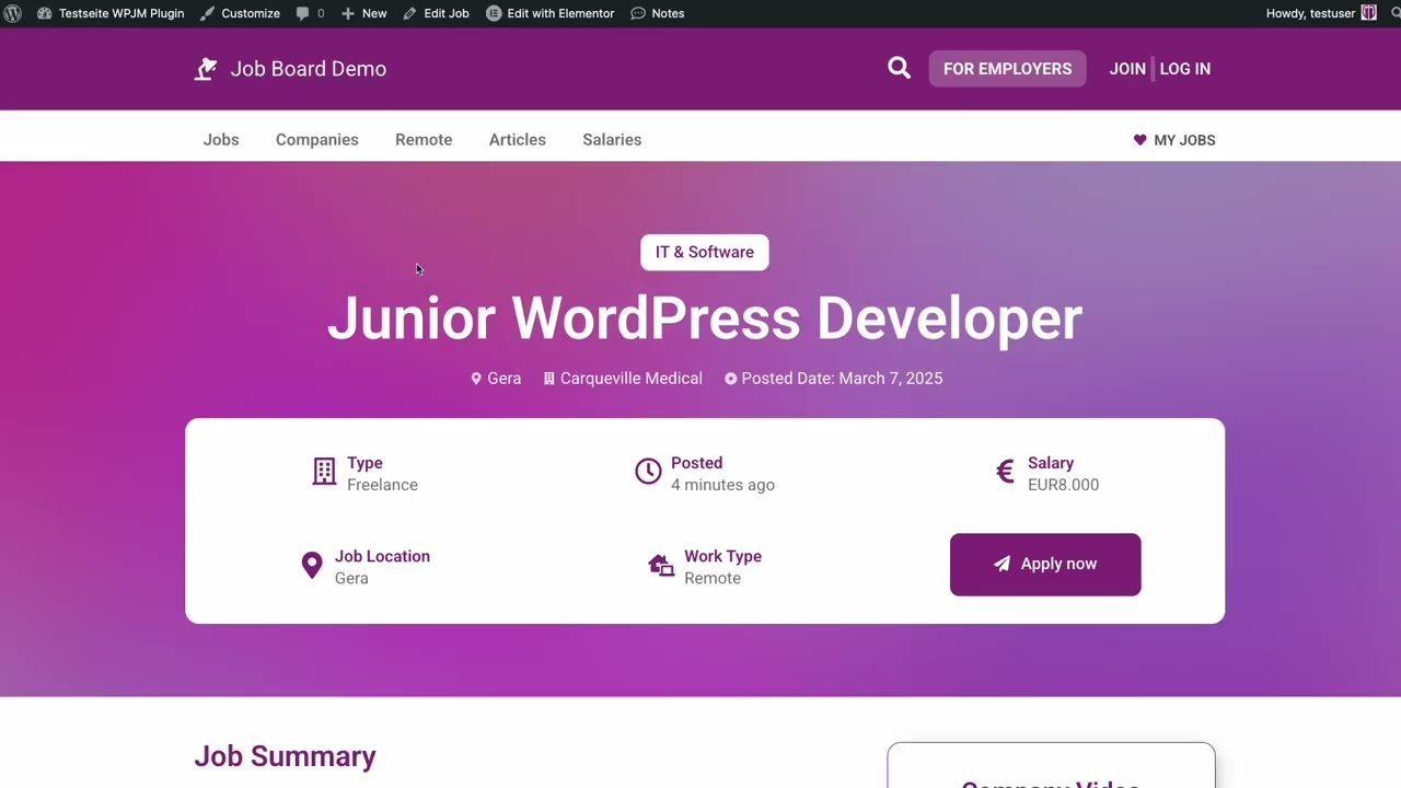 Dynamic WPJM Tags for Elementor - WordPress Plugin
