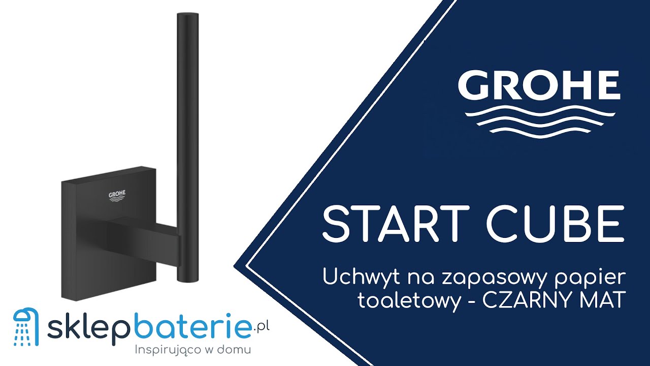 Start Cube Uchwyt na zapasowy papier toaletowy CZARNY MAT GROHE 409792430 - SklepBaterie.pl