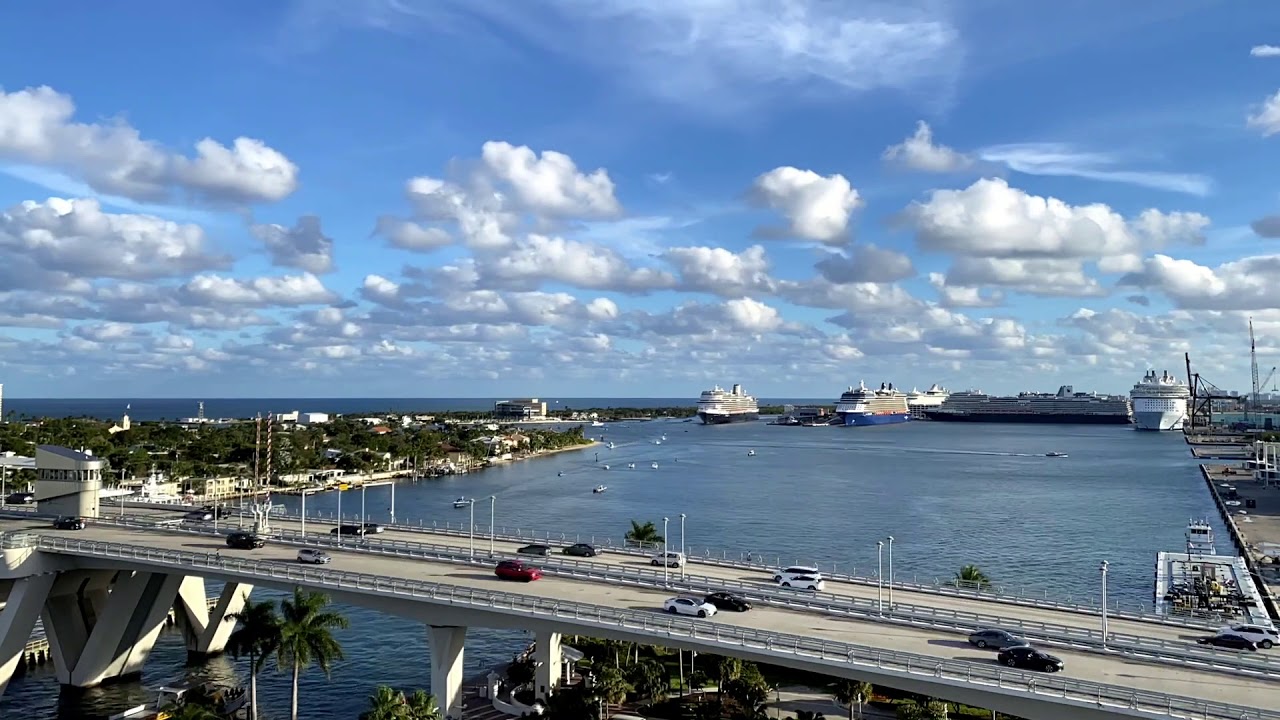 Port Everglades Fort Lauderdale Cruise Ship Time Lapse Feb. 2020