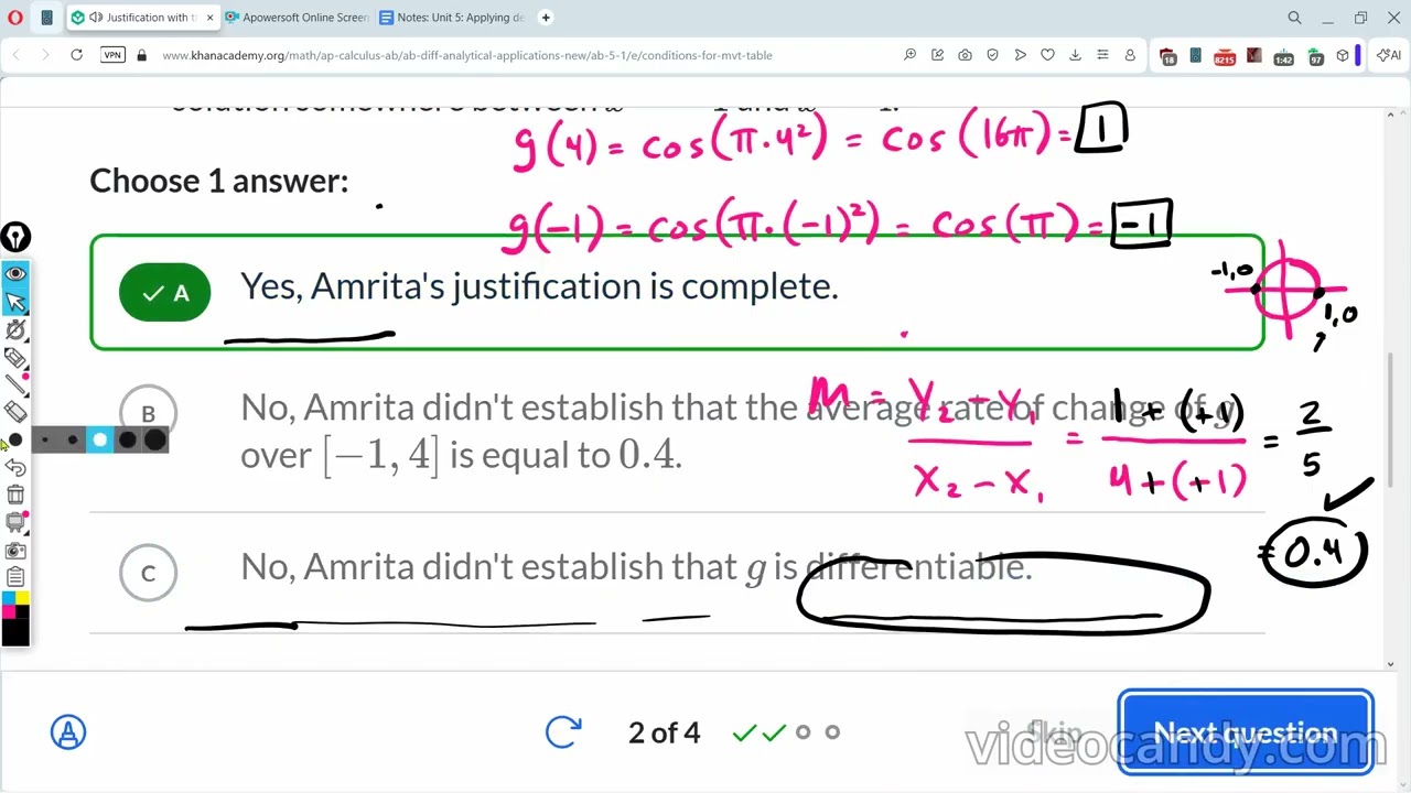 Обоснование теоремы о среднем значении: Khan Academy: AP Calculus