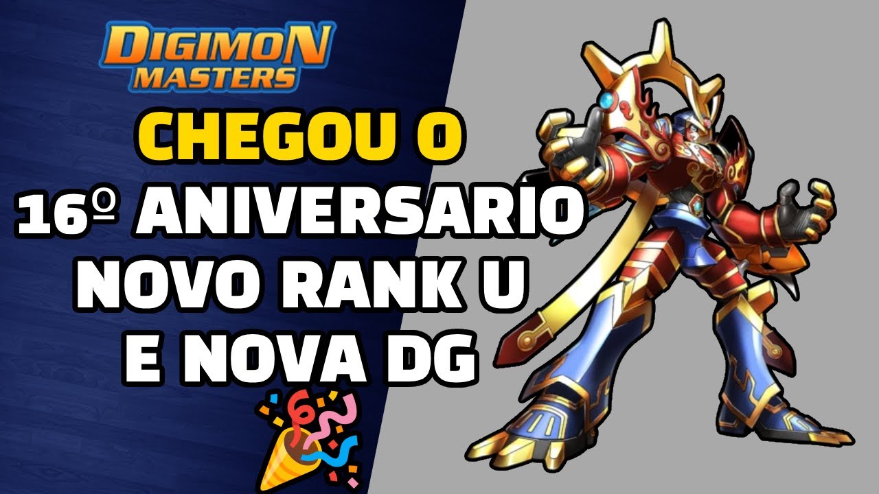 🔥 16 ANOS DE DIGIMON MASTERS! RANK U NOVO FREE ? 🤡 , DG NOVA 💥 E RECOMPENSAS ÉPICAS 🎉