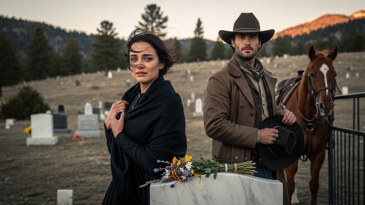 The Cowboy Found Her Talking To Her Dead Husband's Grave, He Waited Until She Was Ready To Go Home