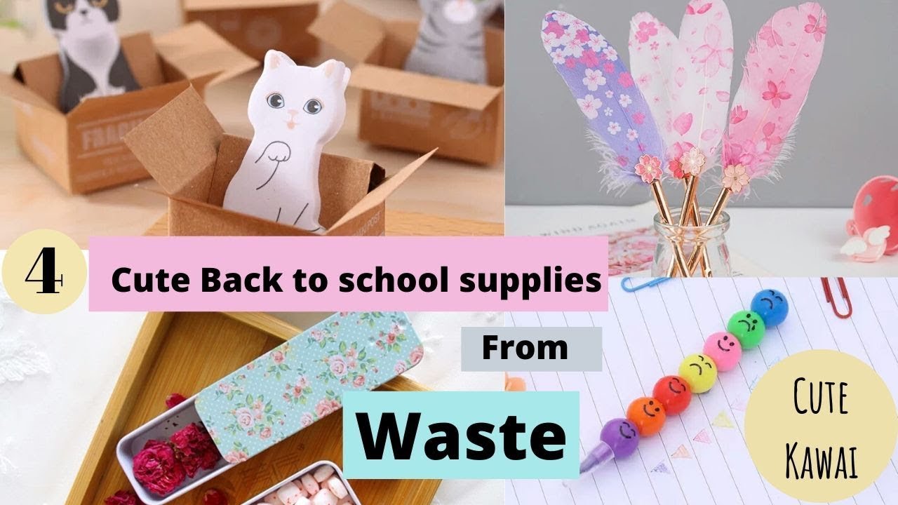 4 Cute DIY Back to School Supplies Easy Back To School Crafts Made From Waste Materials