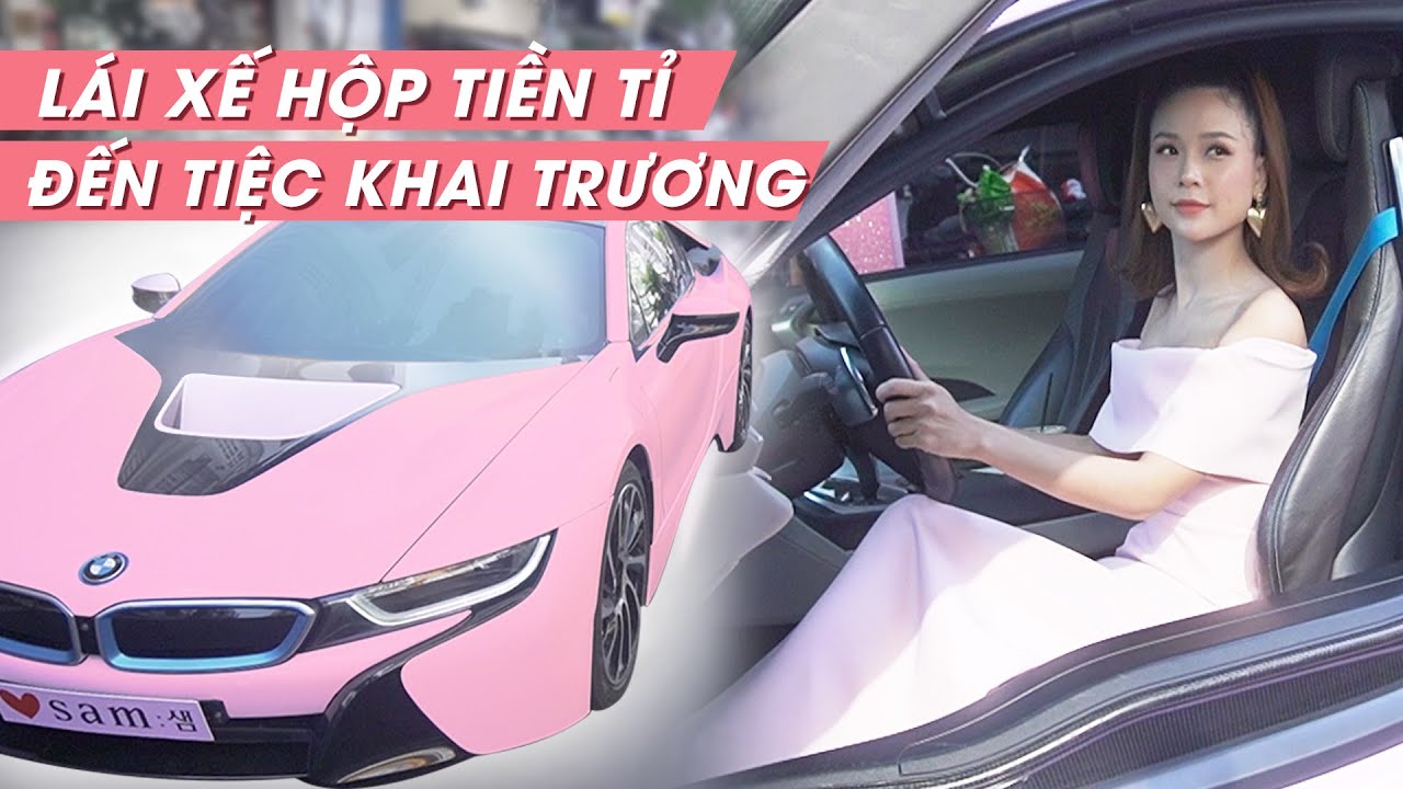 Sam lái SIÊU XE màu hồng trong ngày khai trương thương hiệu mỹ phẩm đầu tay | Sam Đi Đâu Đấy