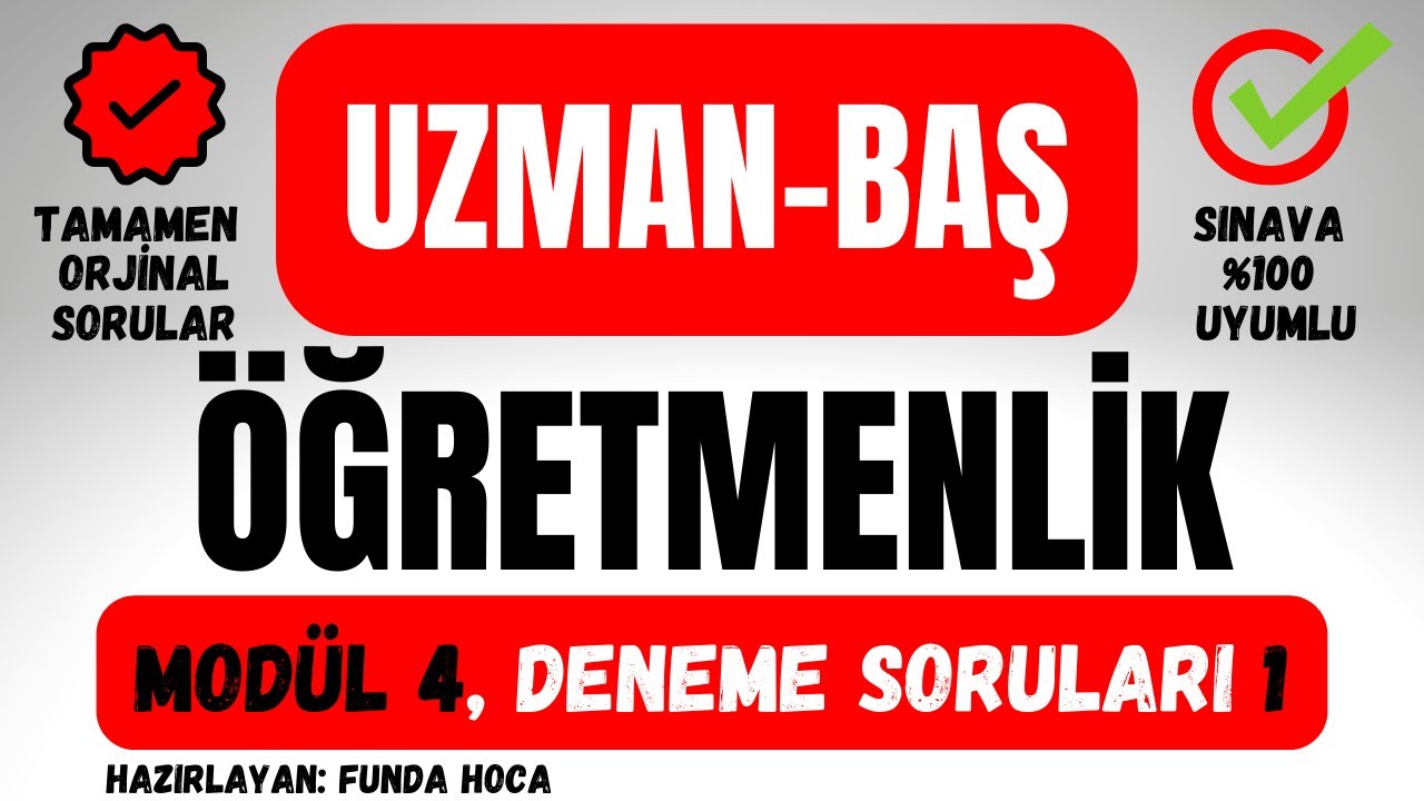 ÖBA 4. Modül Eğitim Araştırmaları ve ARGE Deneme Sınavı 1.Değerlendirme Soruları #uzmanöğretmenlik