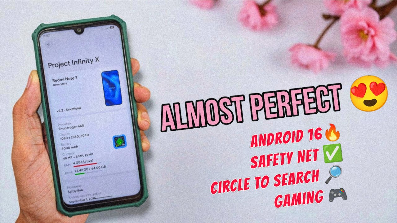 🔥 Infinity X ROM Review for Redmi Note 7 | Android 16 Custom ROM with SafetyNet 🚀| RandomRepairs