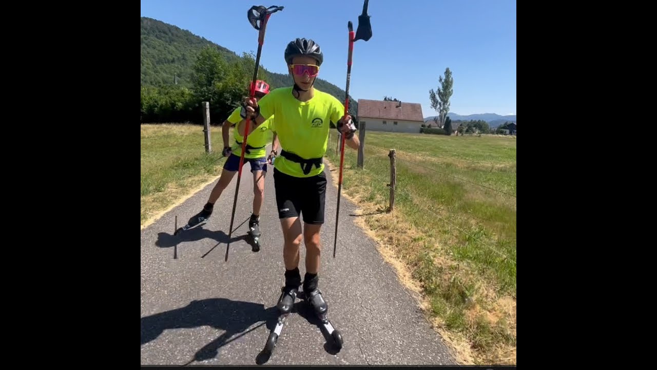 Initiation au ski-roues (&eacute;galement appel&eacute; ski &agrave; roulette ou rollerski)