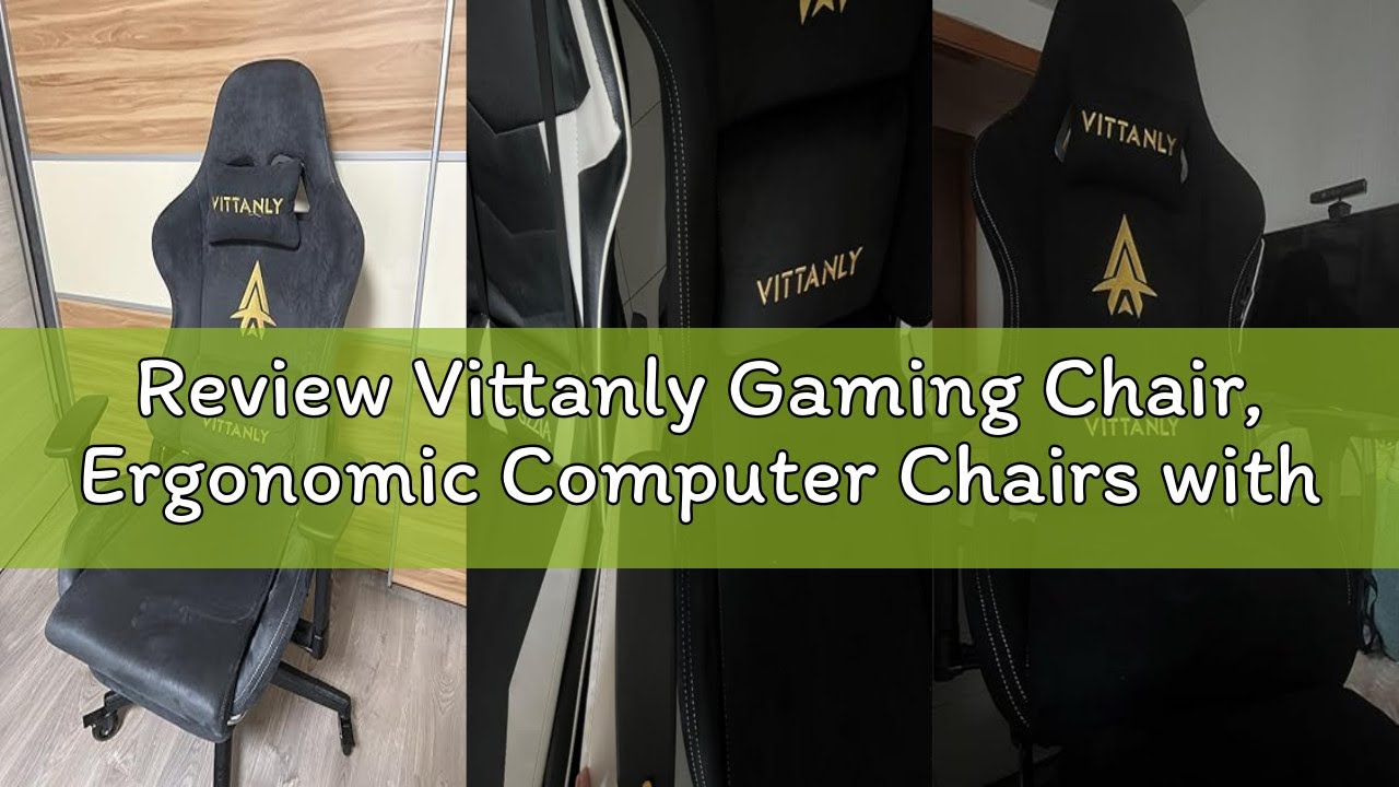 Review Vittanly Gaming Chair, Ergonomic Computer Chairs with Headrest and Lumbar Support, PC Chair w