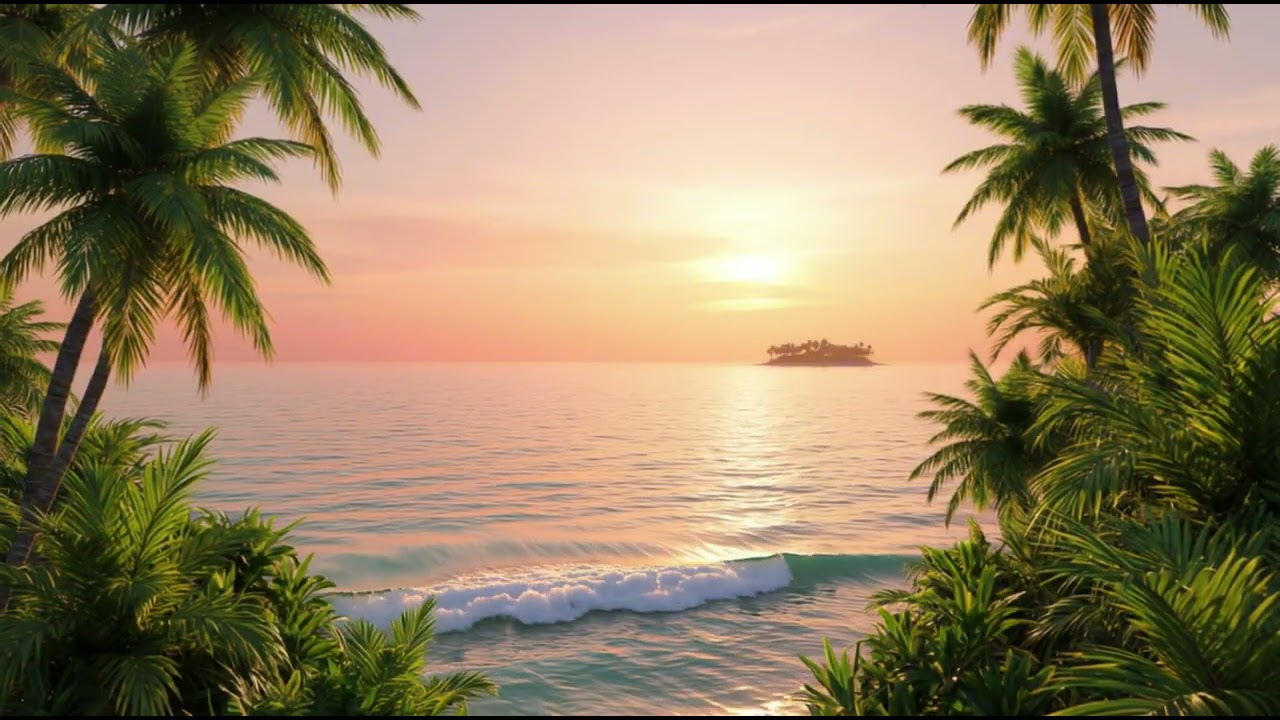 Calm Ocean Waves at Sunset 🌅 Relaxing Ambience for Sleep & Focus