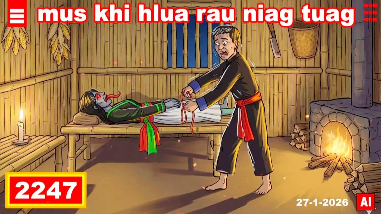 dab hais hmoob - 2247 - 27-1-2026 mus khi hlua rau niag tuag, ดูแล้วกลัว, that day.