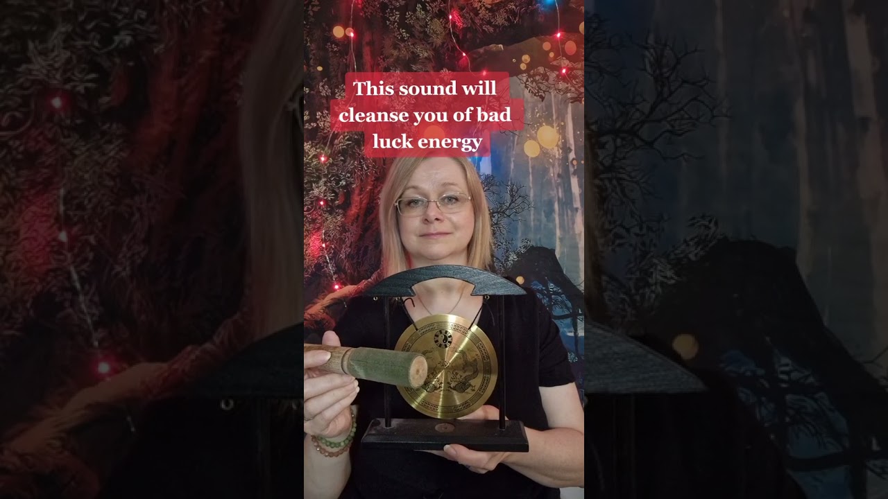 Reiki sound healing to clear bad luck. Gong sound bath lucky tone