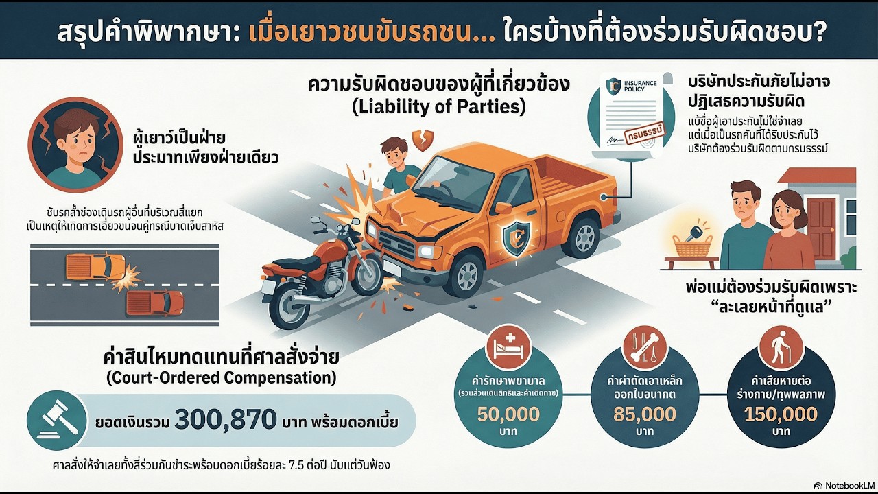 เมื่อผู้เยาว์ขับรถชนความรับผิด???