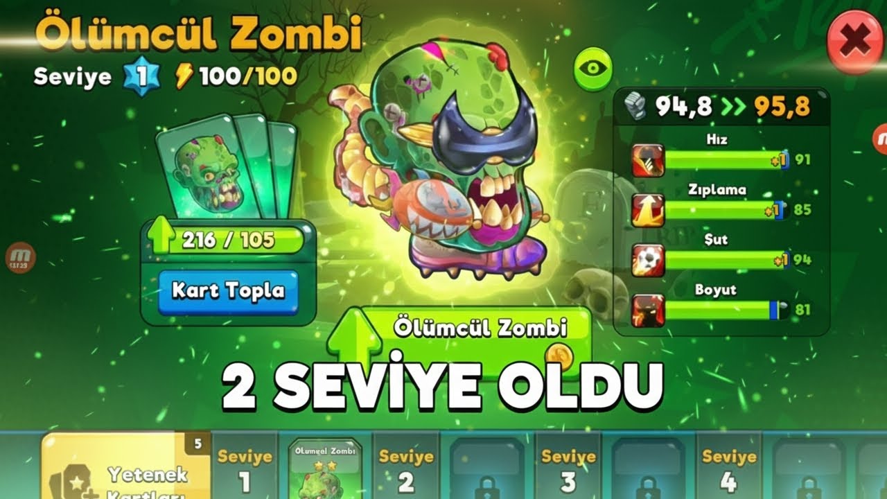 ÖLÜMCÜL ZOMBİYİ 2 SEVİYE YAPTIK VE SONRA KEYİFLİ MAÇLAR ATTIK(KAFA TOPU 2)