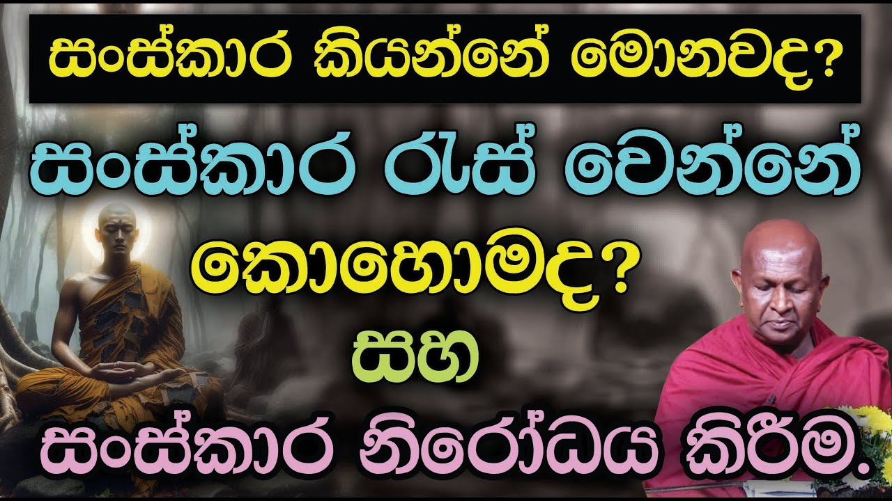 සංස්කාර රැස් වෙන්නේ කොහොමද?සංස්කාර නිරෝධය කිරීම.872පූජ්‍ය තපෝවනයේ අරියධජ හිමි