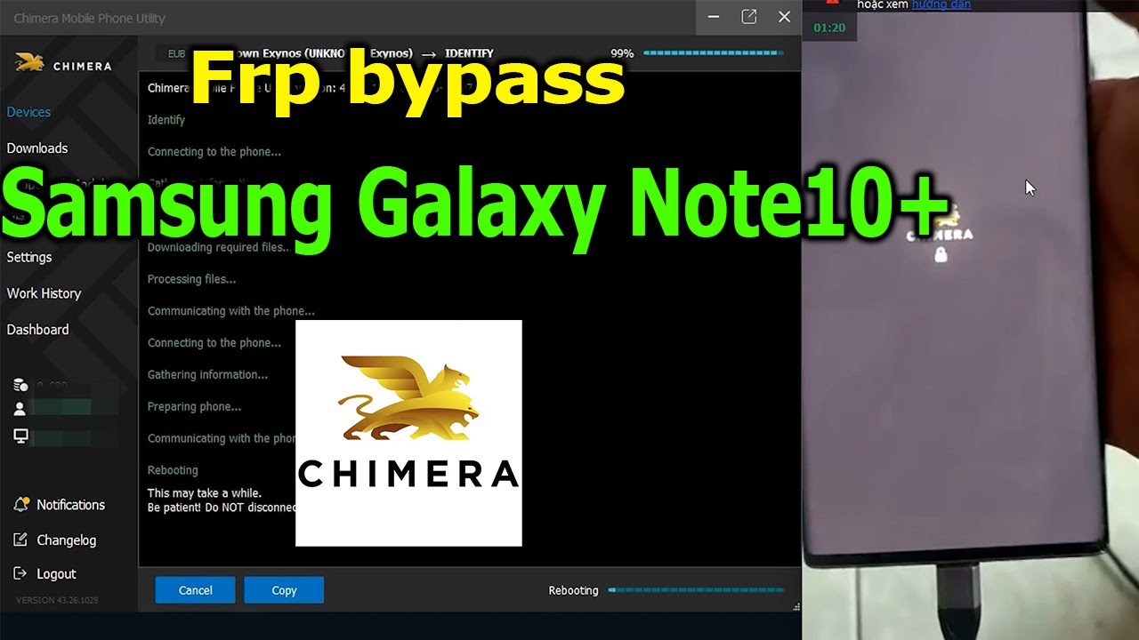 FRP Bypass Google Account Lock Samsung Galaxy Note10+ with Chimera