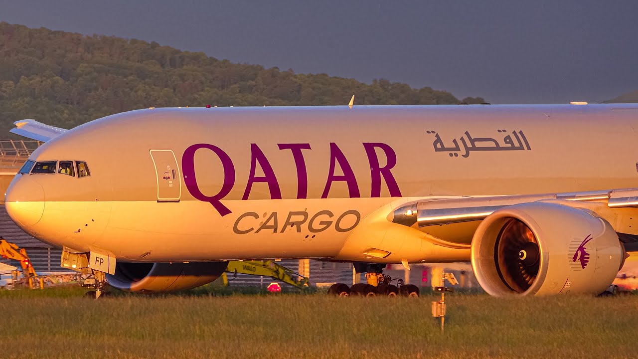 Heavy Cargo Planes in Golden Hour | Boeing 747-400F, 777, 767 | Basel Airport PLANESPOTTING.