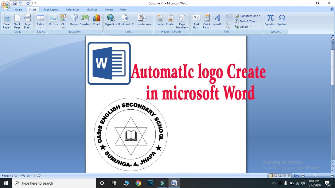 How to create logo in Microsoft word 2007 | Logo Design in Microsoft word