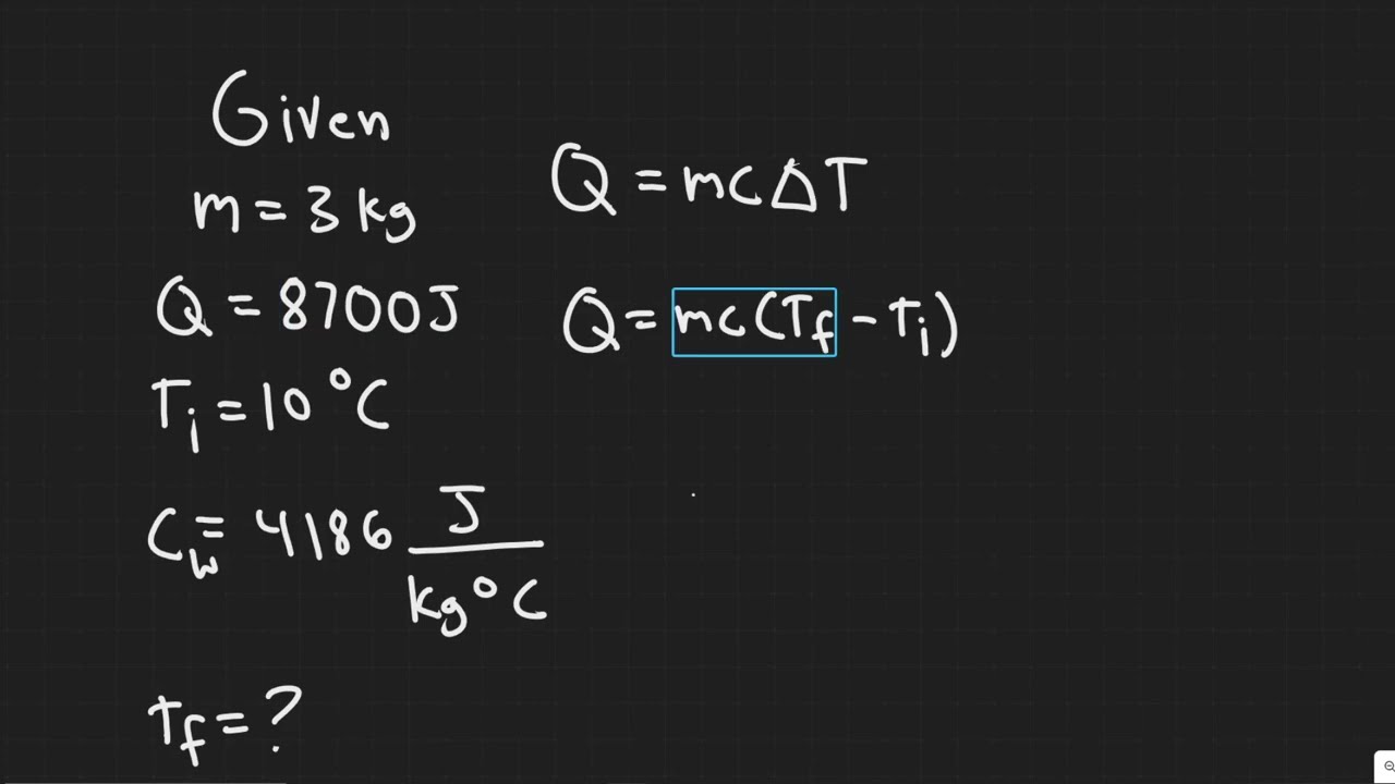 To what temperature will 8700 J of heat raise 3.0 kg of water that is initially at 10.0&deg;C?