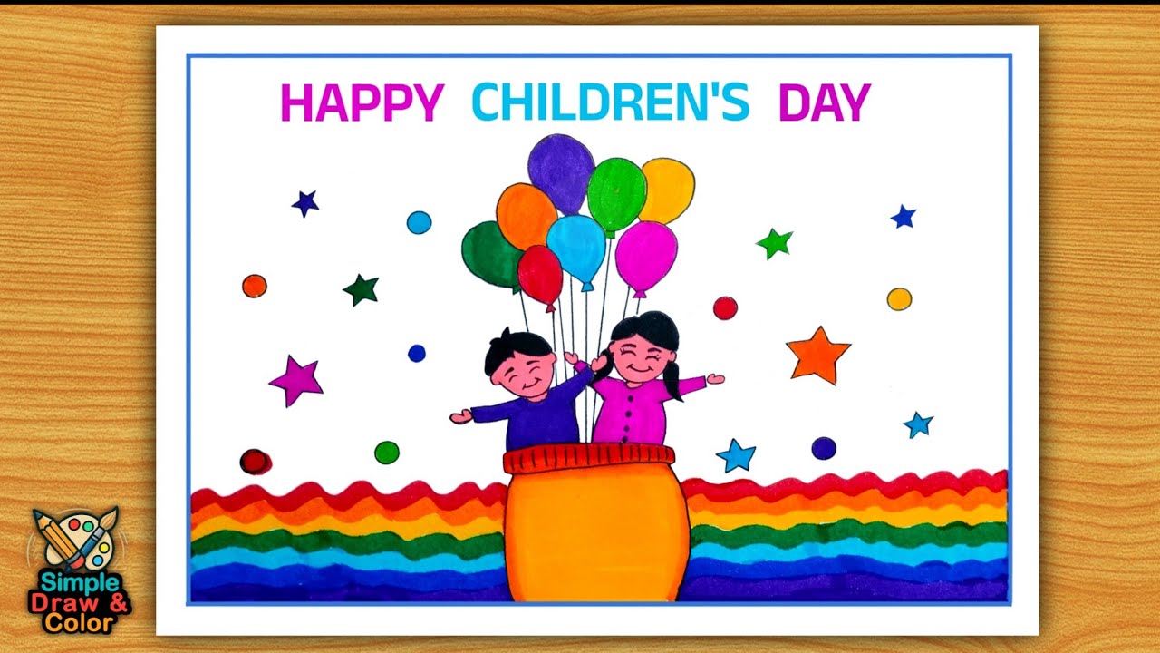 Happy Children’s Day Drawing | Bal Diwas Poster Drawing | 14 November Special Art