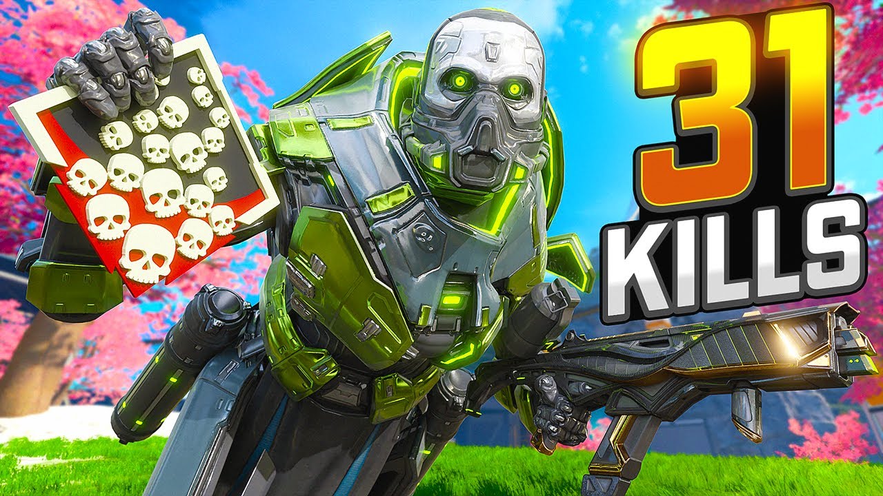 Безумные 31 убийство и 7000 урона у Каустика в Apex Legends.