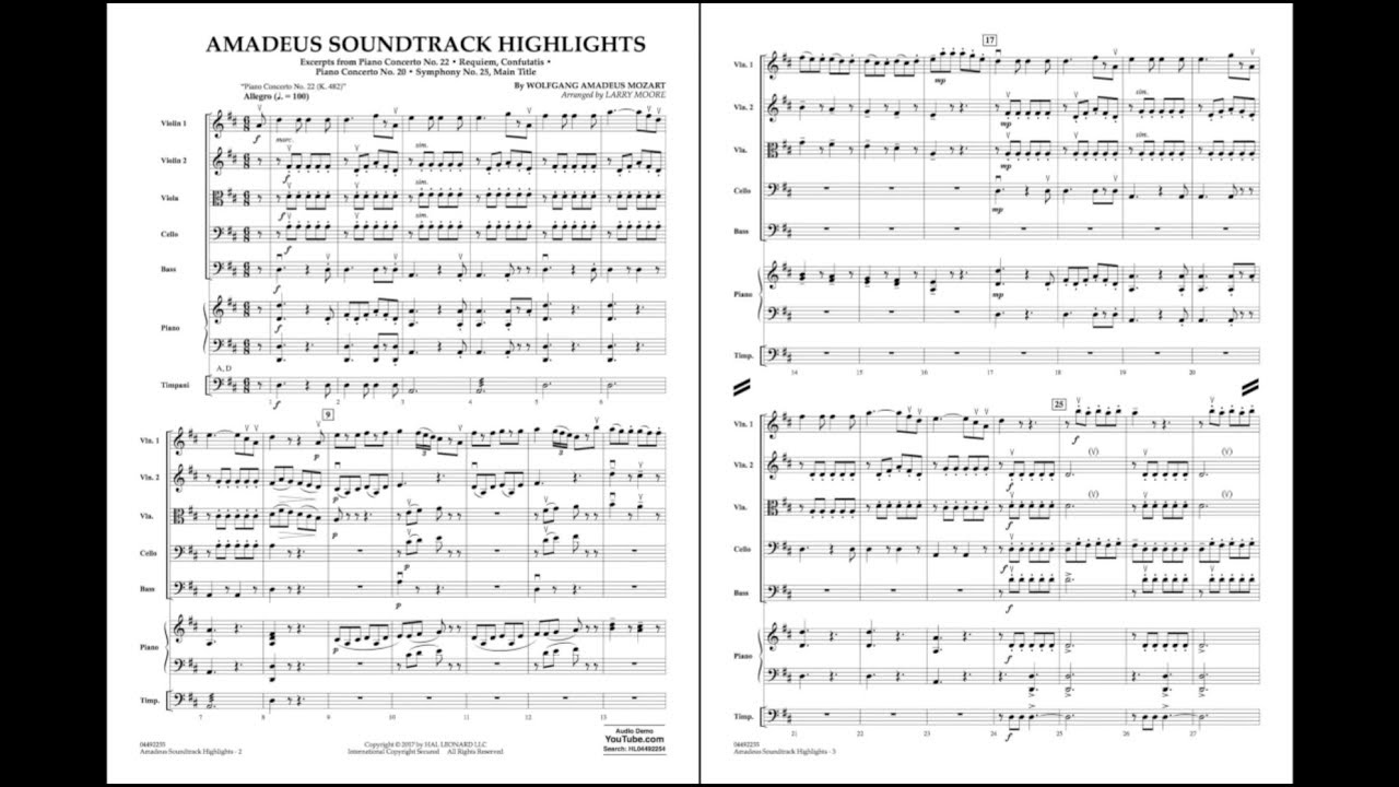 Amadeus Soundtrack Highlights by W.A. Mozart/arr. Larry Moore