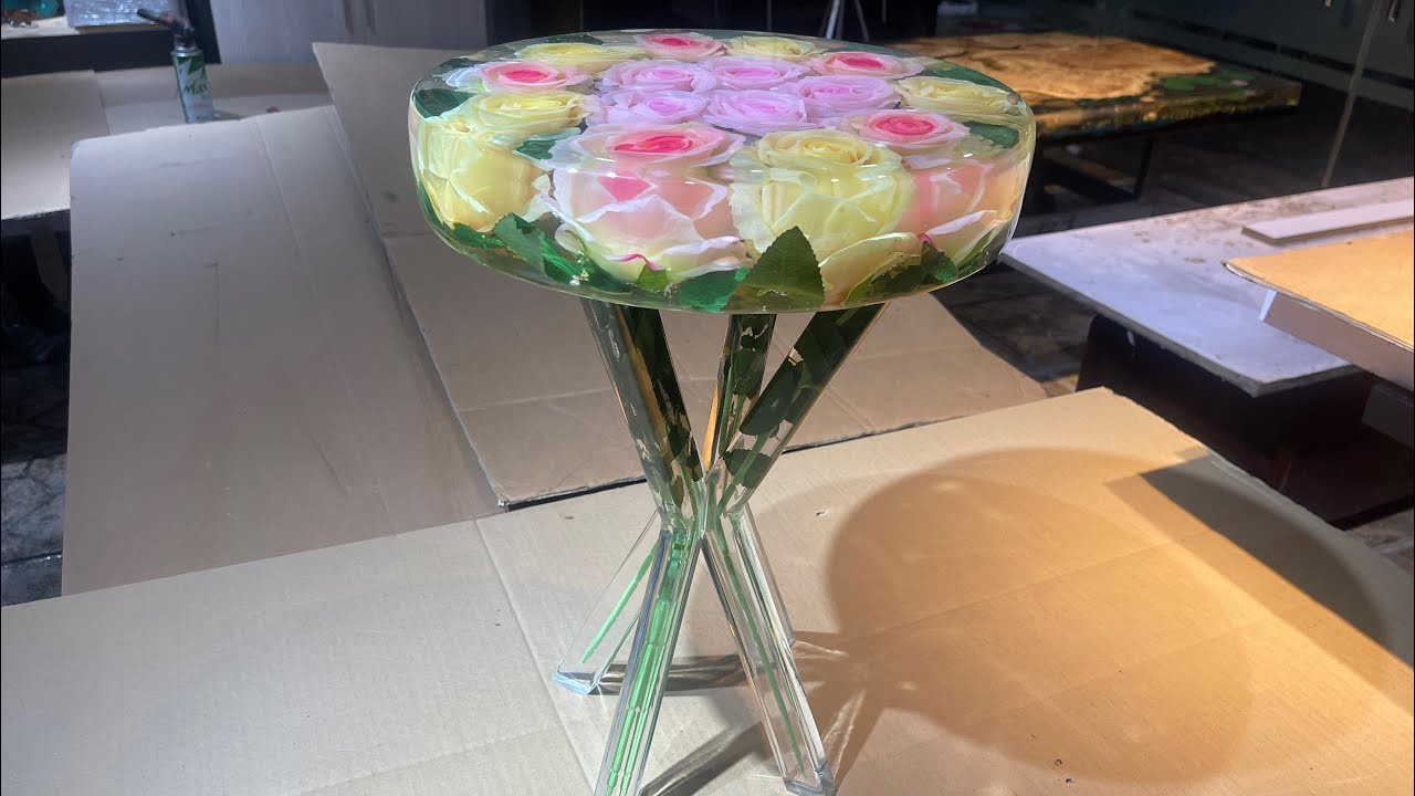 Mini Epoxy Flowers Table Craft | Beautiful Artistic Flower Table #flowers #craft #diy