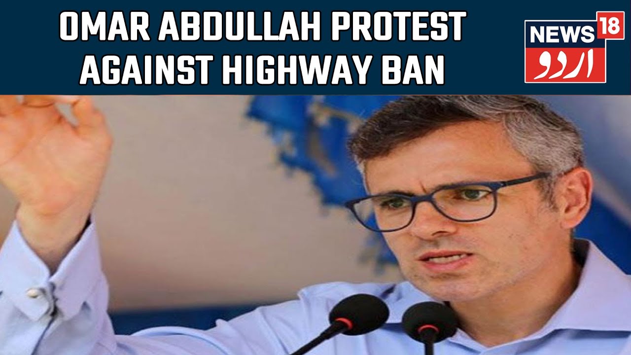 Omar Abdullah Holds A Protest On Jammu-Srinagar National Highway, Demands Revoking Highway Ban