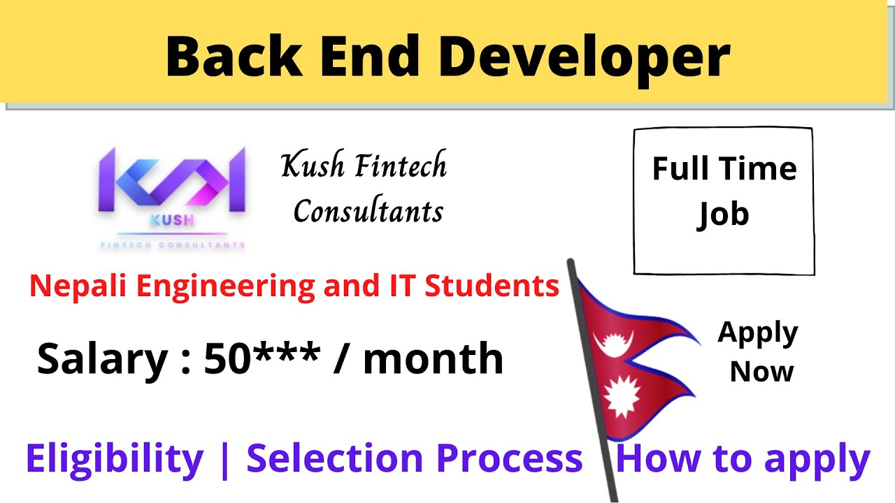 Back End Developer 🔴 Salary 50*** | Nepali Students | Earn and Learn | Job
