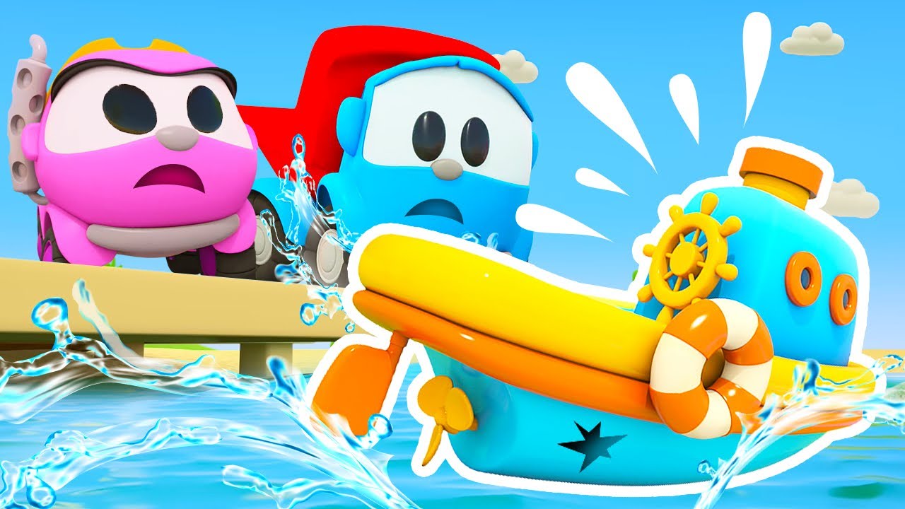 🚚🌊 ⛵ Cartoni animati per bambini | Leo il camion curioso | LA GRU DEL PORTO 🚤💨🚤💨