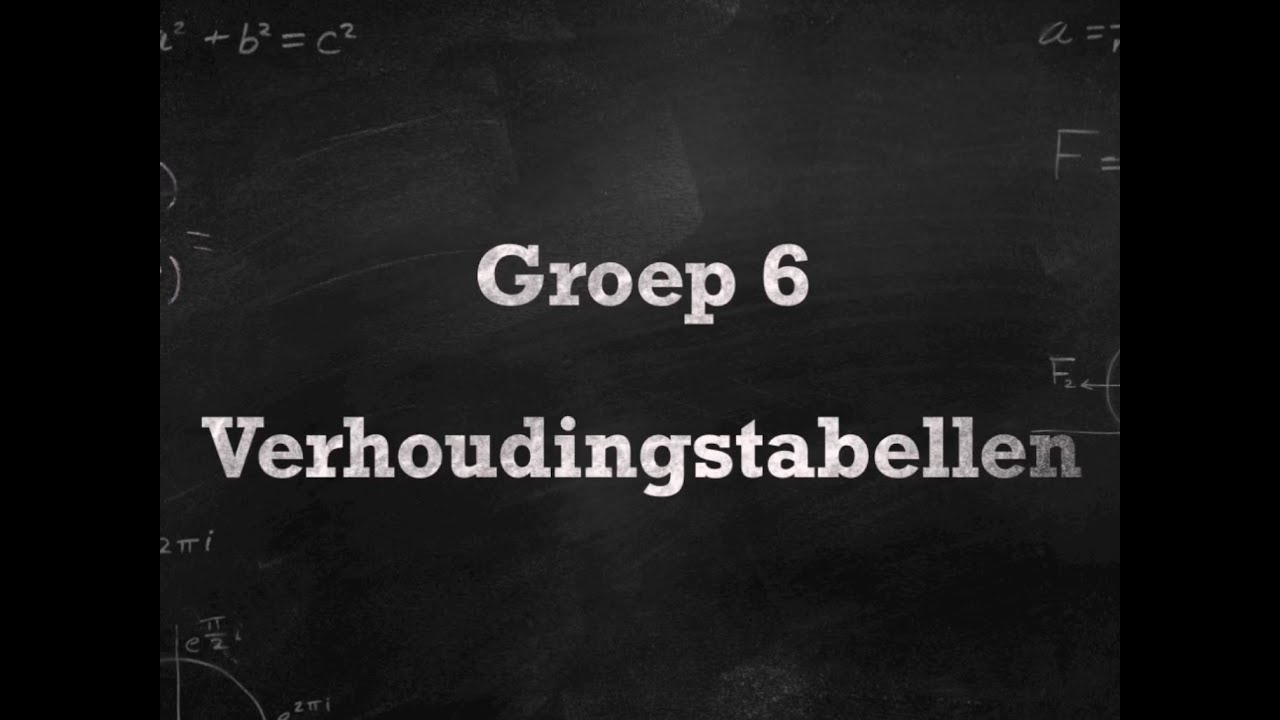 Groep 6 - Rekenen - verhoudingstabellen