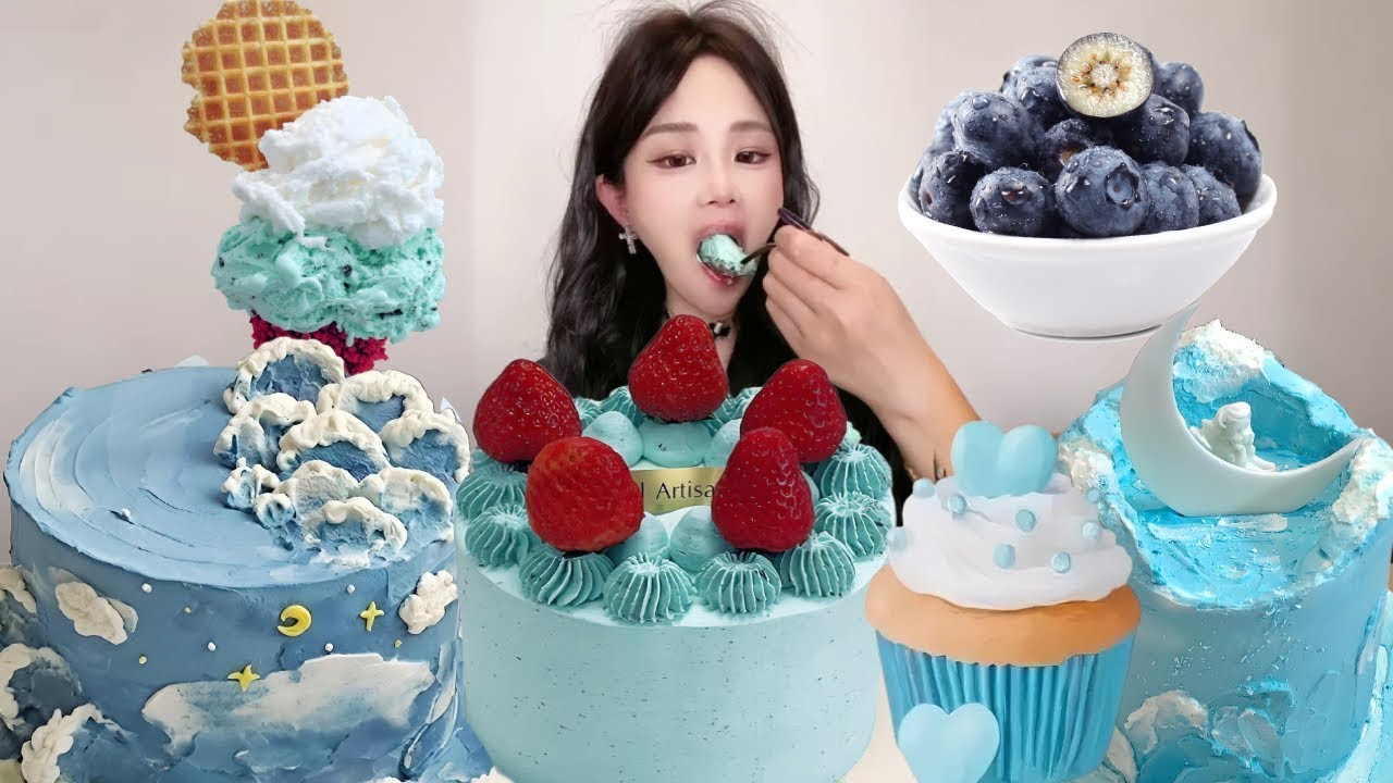 Asmr🍰Eating Peppermint Cream Cake🍰 (Soft And Waxy Sound) 크림丨먹방丨Mukbang丨Satisfying丨Eatings