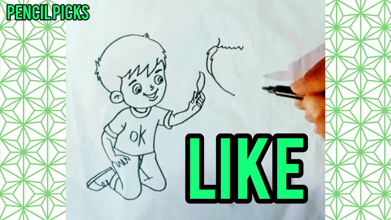 How To Darw A Boy With Parrot 